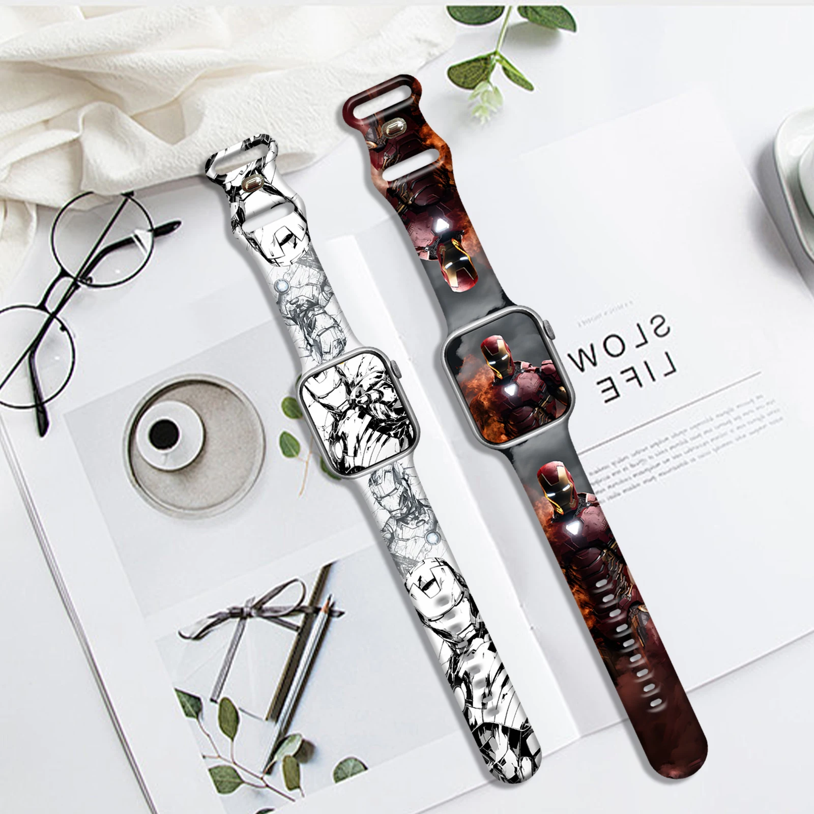 

Lron Man Series 2 Print Strap for iWatch11 10 9 8 Silicone Band Replaceable Bracelet for Apple Watch46mm 42mm 41mm 38mmWatchband