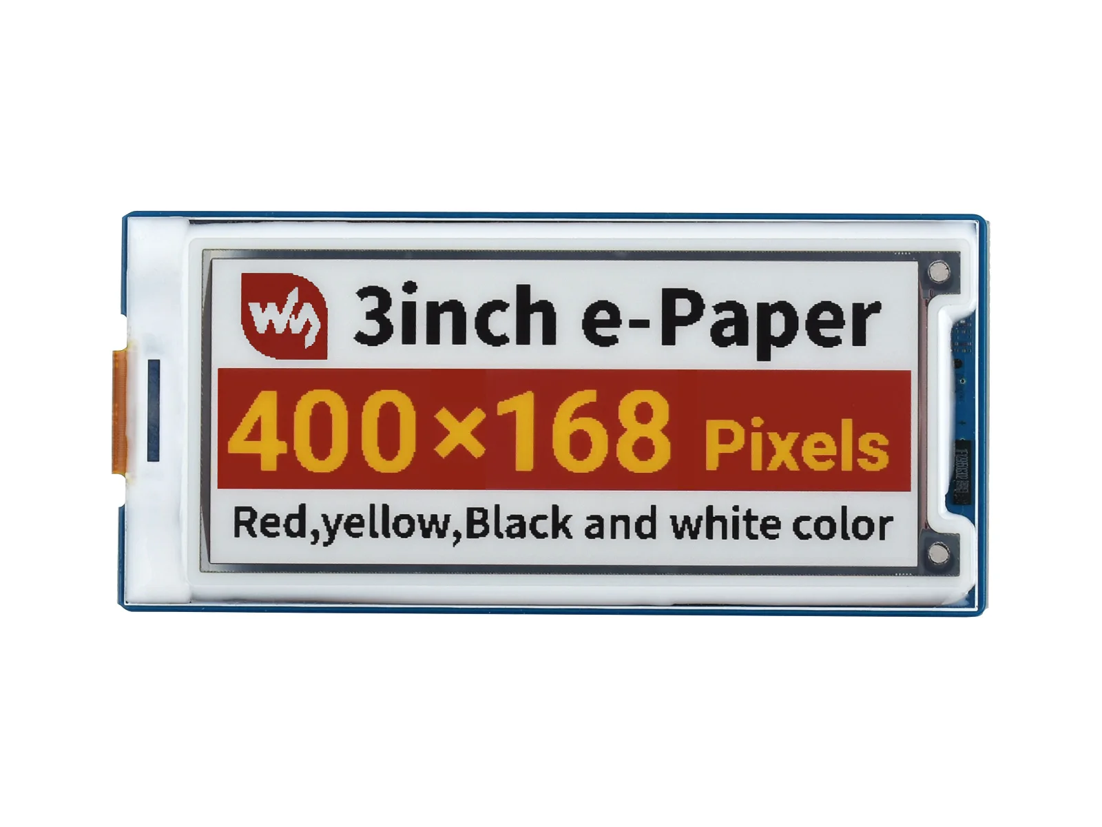 

3inch E-Paper Module (G), 400 × 168, Red/Yellow/Black/White Low Power, Wide Viewing Angle, Paper-Like Effect Without Electricity