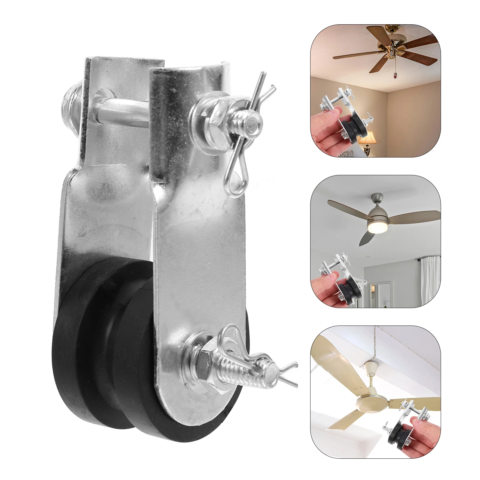 

Large Rod Fixing Clip Ceiling Fan Bracket Mount Kit Replacement Parts Adjustable Brackets Pulley System Sturdy Materials