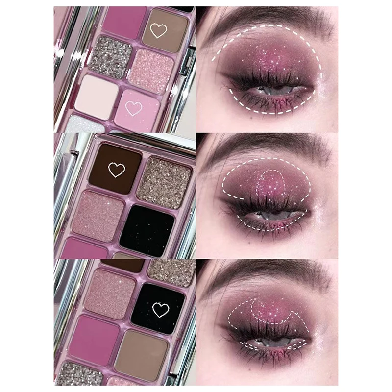 Paleta de sombras de ojos brillantes, 12 colores, polvo de maquillaje pigmentado mate, sombra de ojos de varios colores, belleza duradera