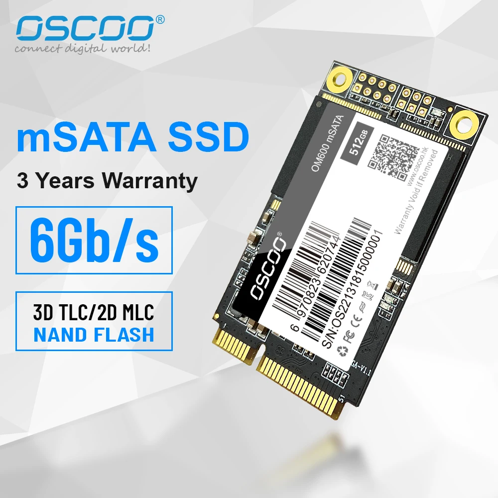 

OSCOO mSATA SSD 128gb 256gb 512GB mSATA SSD Mini Sata For computer Internal Solid State hard Drive game console laptop