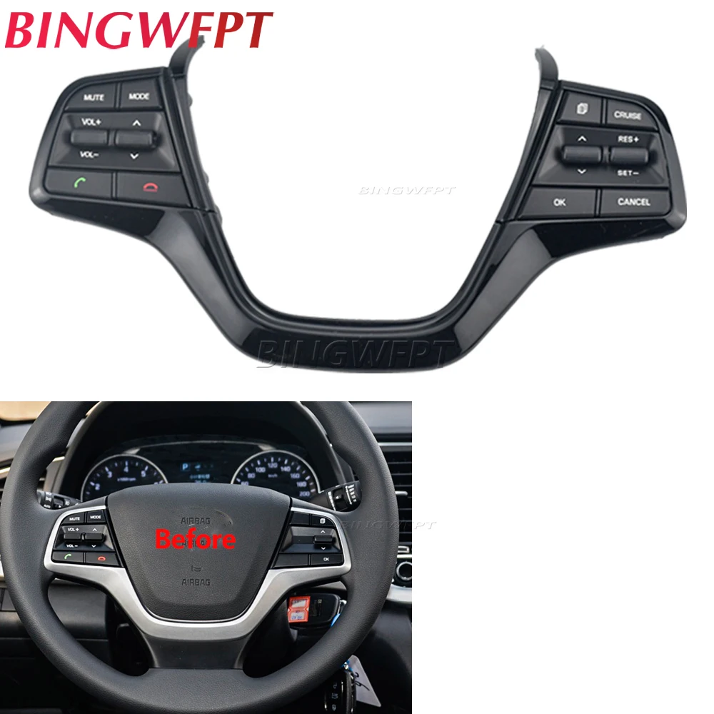 For Hyundai Solaris 1.6l 2016 -2022 Telephone Button Volume Channel Phone Cruise Control Steering Wheel Buttons Switch