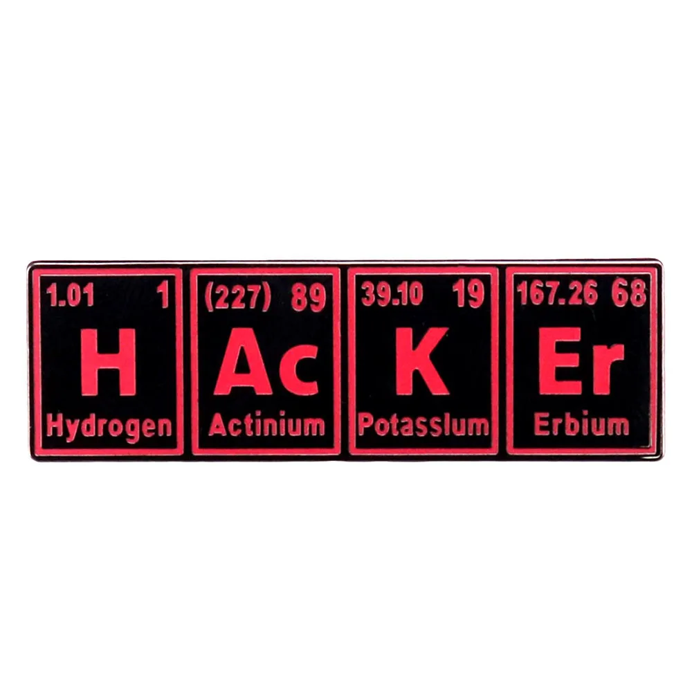 Hacking The Periodic Table Elements Enamel Pins Scientific Computer Lapel Badge Brooch Decoration Jewelry