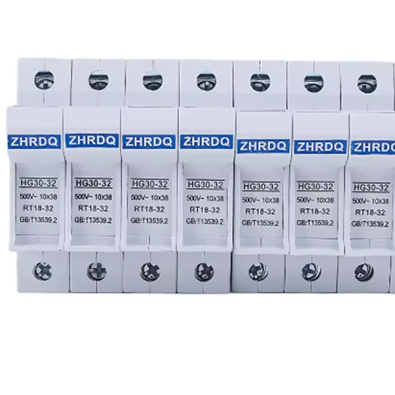 HG30-32 4P fuse base OEM High Quality 500V Cylindrical  R015 32A 10 * 38 10x38mm  fuse holder