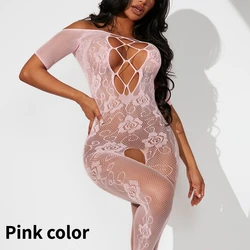 Erotic Nightwear Womens Flower Lingerie Sailor Uniform Sexy Bodysuits Transparent Wedding Nightgown Lady Clubwear Body Stockings