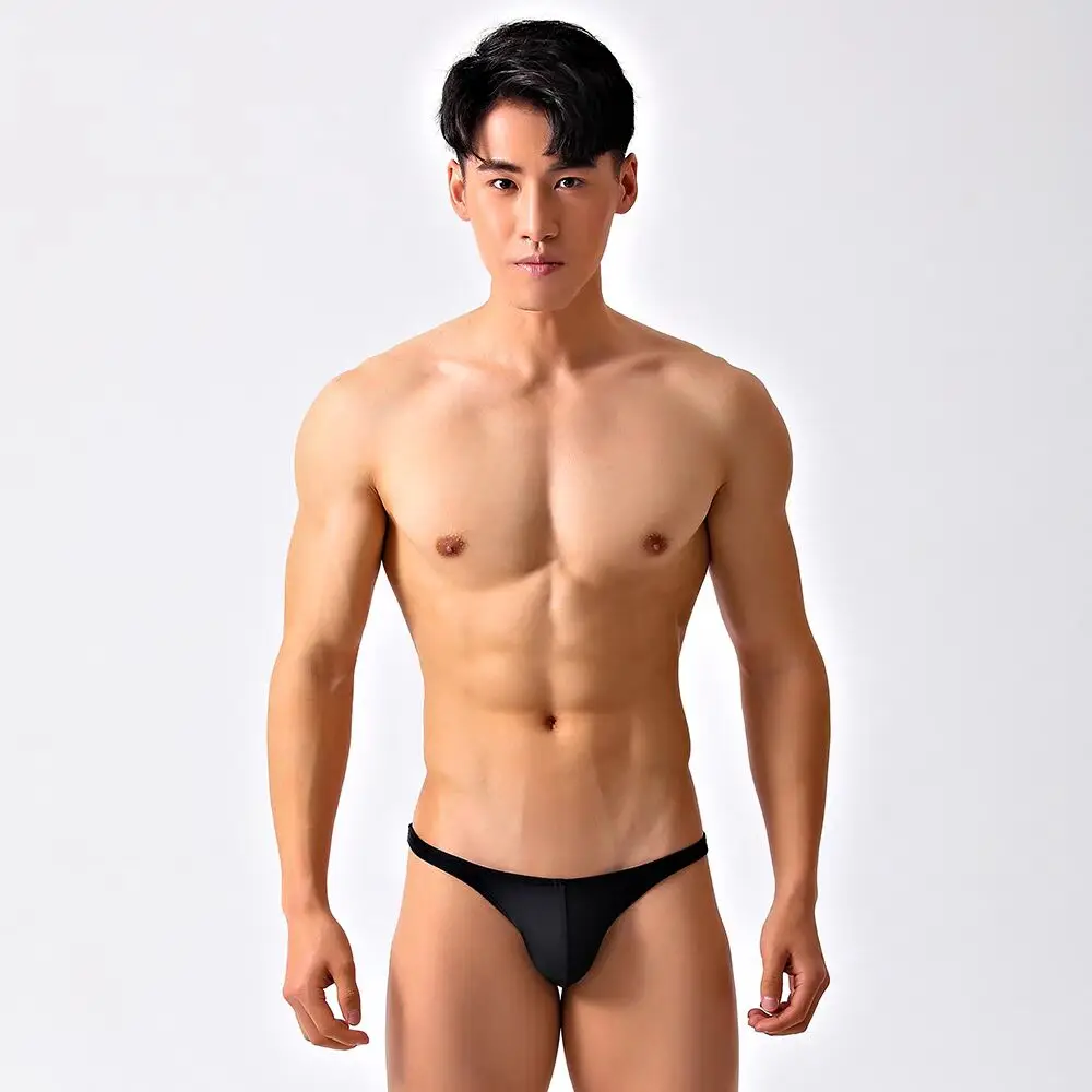 Maillot de bain en forme de triangle pour hommes, noir et blanc, couleur pure, en nylon, sexy, nouvelle collection