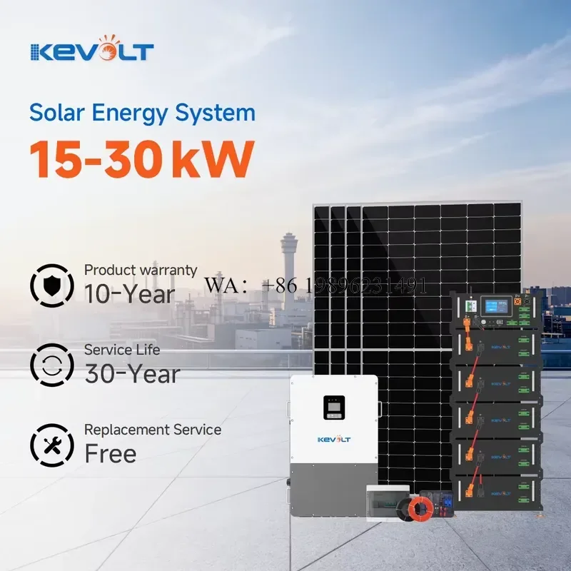 KEVOLT High Voltage System Dnergie Solaire 20kW 30kW 50kW Hybrid Inverter With Solar Panels and Batterie Solaire Kit Complet
