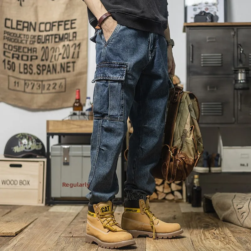 

Рабочие джинсы из чистого хлопка Thiened для мужчин, защитная одежда для сварки, удобные износостойкие длинные брюки, рабочие штаны