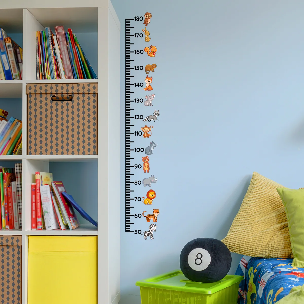 Height Stickers Nordic Animal Bear Lion Bunny for Kids Room Nursery Room Kindergarten Baby Measuring Height Ruler Wall Stickers