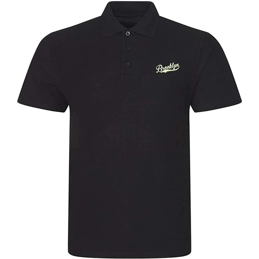 

Lyprerazy Men's Polo Shirt Brooklyn New York Embroidered Short Sleeve Embroidery Casual Golf Polo-Shirt