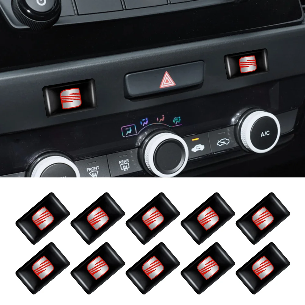 10/20/50 Uds. Pegatinas con logotipo para consola de coche, insignia de resina epoxi 3D, accesorios interiores para SEAT FR Arona Cupra Exeo Mk3 5f 1p Ibiza 6l