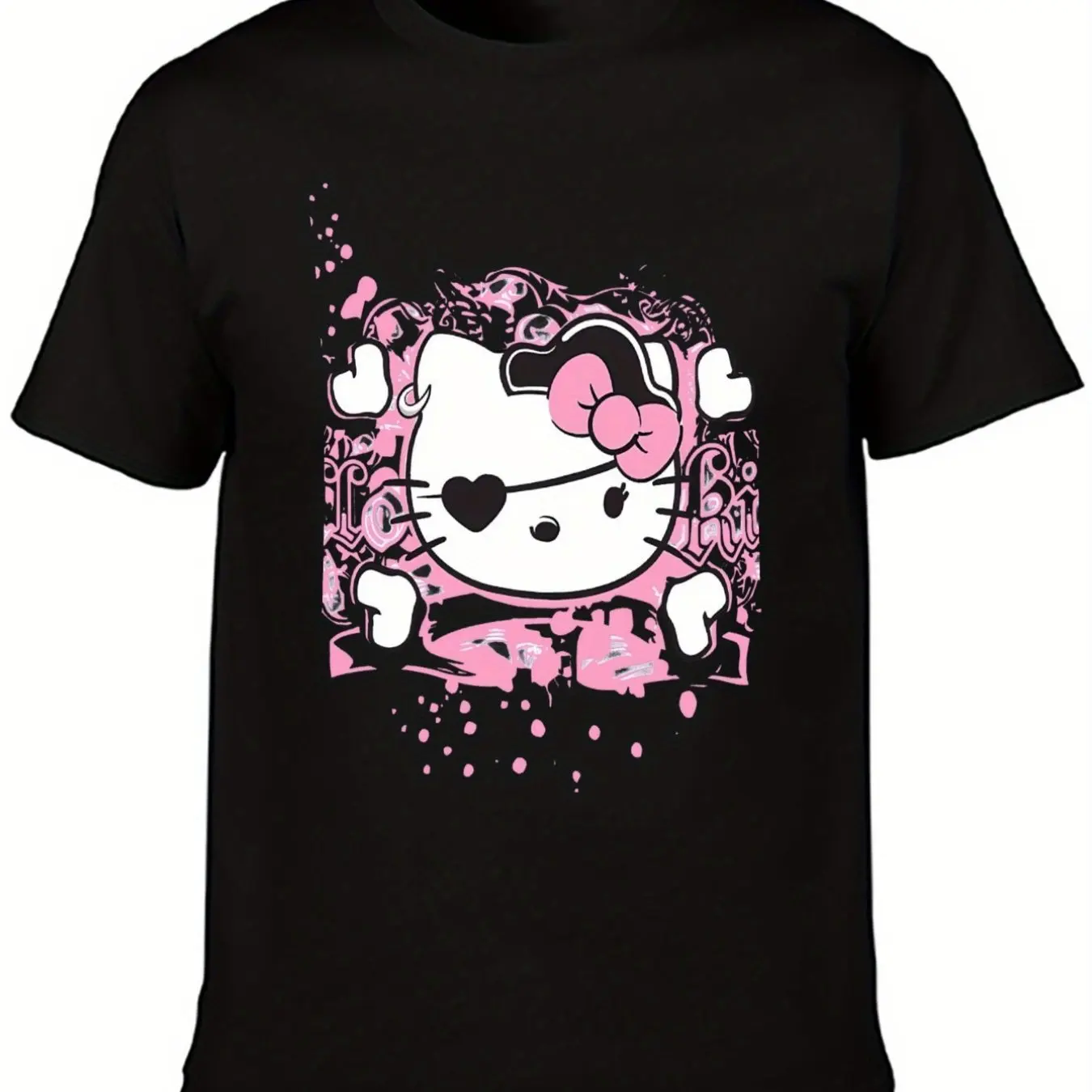 

Хлопковые мужские и женские футболки с графическим принтом «Hello Kitty», лето, осень-зима, роскошные уличные футболки с короткими рукавами