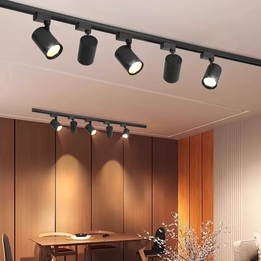 2026 LED Track Light 220V Complete Set 20/30/40/50W Spotlight for Living Room Ceiling Lighting System