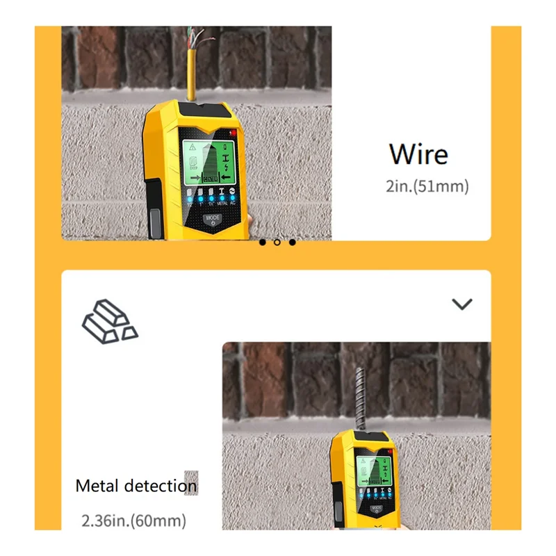【Pastel caliente】Escáner de pared buscador de pernos, pantalla LCD de precisión mejorada 5 en 1, detector de buscador de pernos de metal y madera para pared, búsqueda de sensor de perno