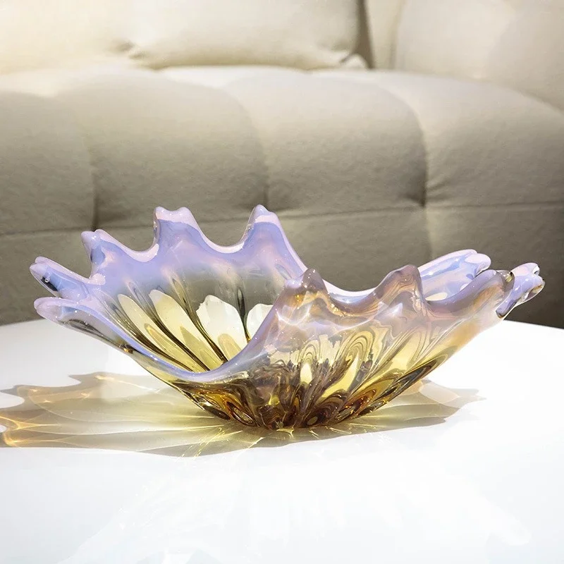 Living room coffee table desktop high-end light luxury household crystal glass, special-shaped snack sugar, fruit decorative