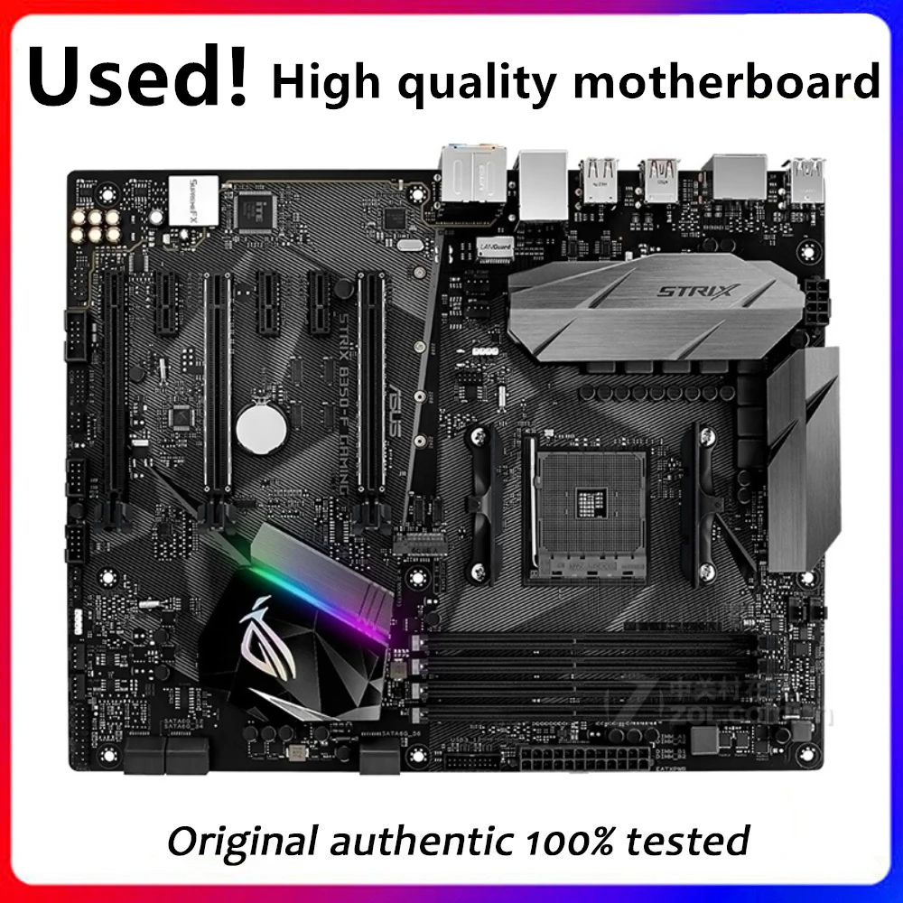 

B350F For ASUS ROG STRIX B350-F GAMING Motherboard Socket AM4 DDR4 For AMD B350M B350 Original Desktop Mainboard Used Mainboard