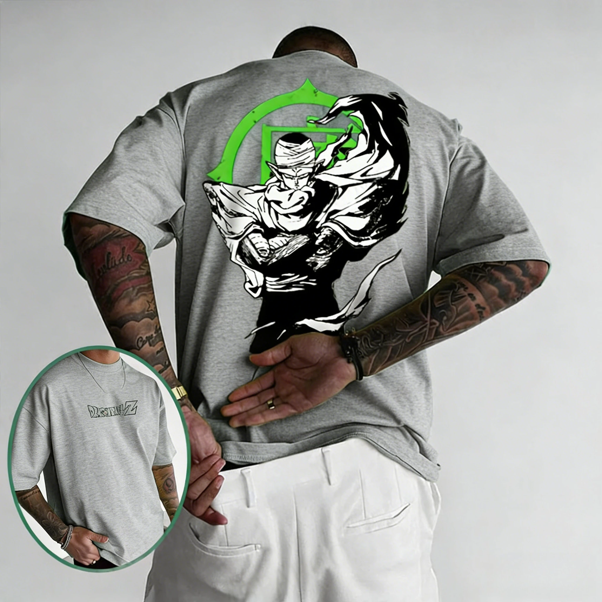 Dragon Ball Piccolo da uomo e da donna 2026 Estate Anime Harajuku Double Sided stampato American Trendy Casual Genitore Bambino Top