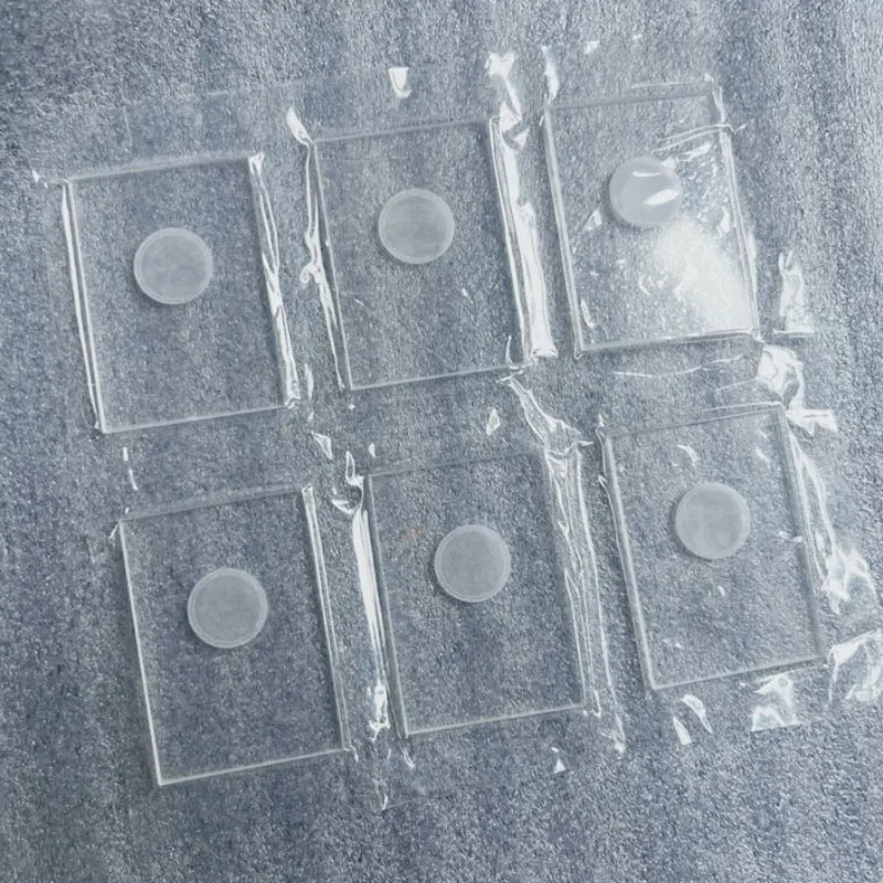 

50x35x2mm Universal Ultra-White Glass Sample Slot High Transmittance Glass Sheet Round Groove Diameter 5mm 10mm 15mm