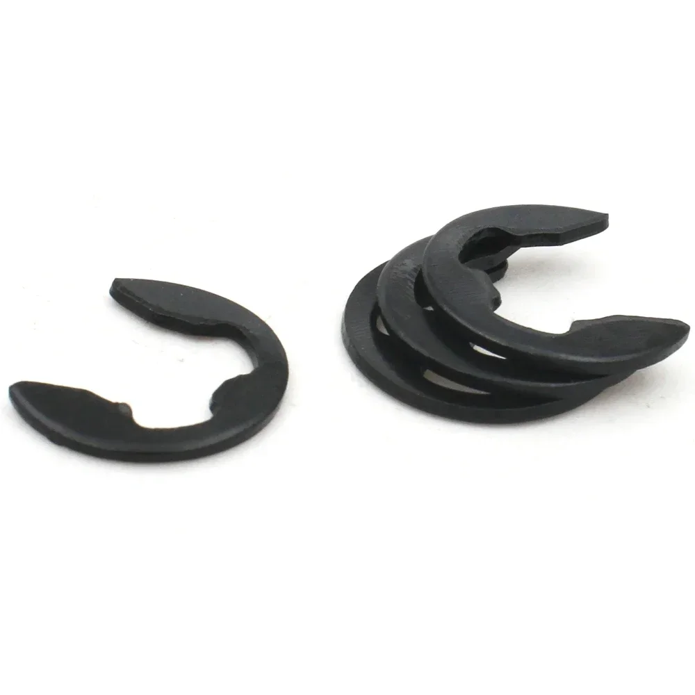 10/50/100pcs M1.2 1.5 2 2.5 3 4 5 6 8 10 11 12 to M24 Black 65Mn Steel 304 Stainless Steel E Clip Circlip Retaining Ring Washer