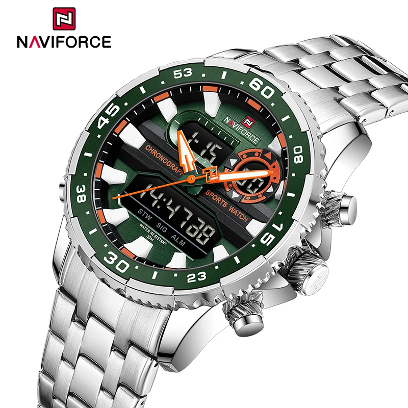 

NAVIFORCE Top Brand Men's Watch Quartz Analog LCD Digital Wristwatch for Man Luminous Male Waterproof Clock Gifts for Boyfriends