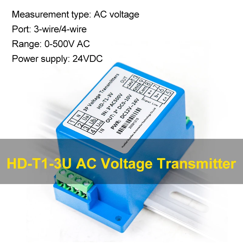 

0-500V AC three-phase voltage transmitter RS485 output voltage Sensor