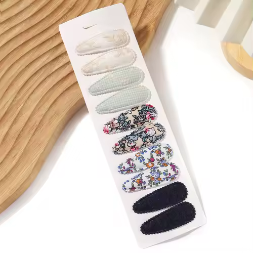 10Pcs/Lot Fresh Print Cotton Alloy Hair Clips for Kids Fabric Plaid BB Hairpins Girl Hairgripe Headwear Baby Hair Accessories - Image 31