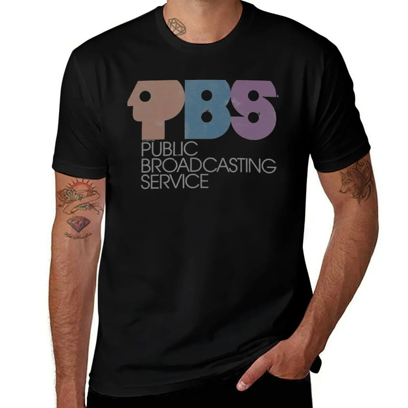 

PBS Vintage Logo Faded T-Shirt luxury designer anime tshirt clothes plus sizes mens fashion