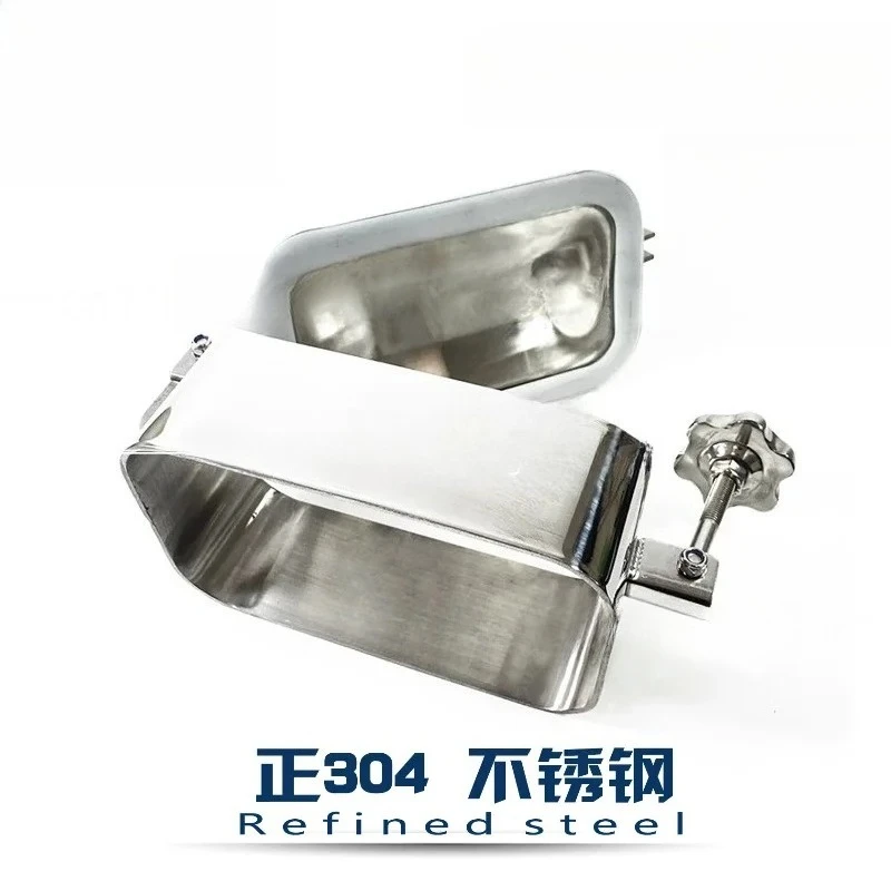 304 Stainless Steel Rectangular Tank Manway 250×150mm, Side‑Mount Access Opening Manhole Cover for Storage Vessel
