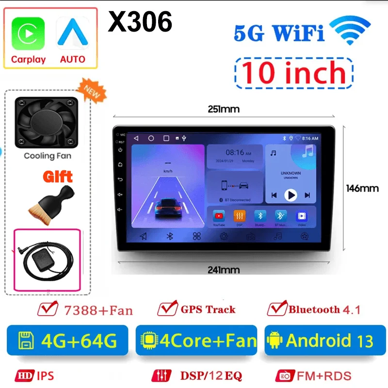 Universele 7/9/10 inch Android 13 Autoradio 64G Autoradio android 2 Din autoradio GPS BT Centrale multimedia Slimme autosystemen