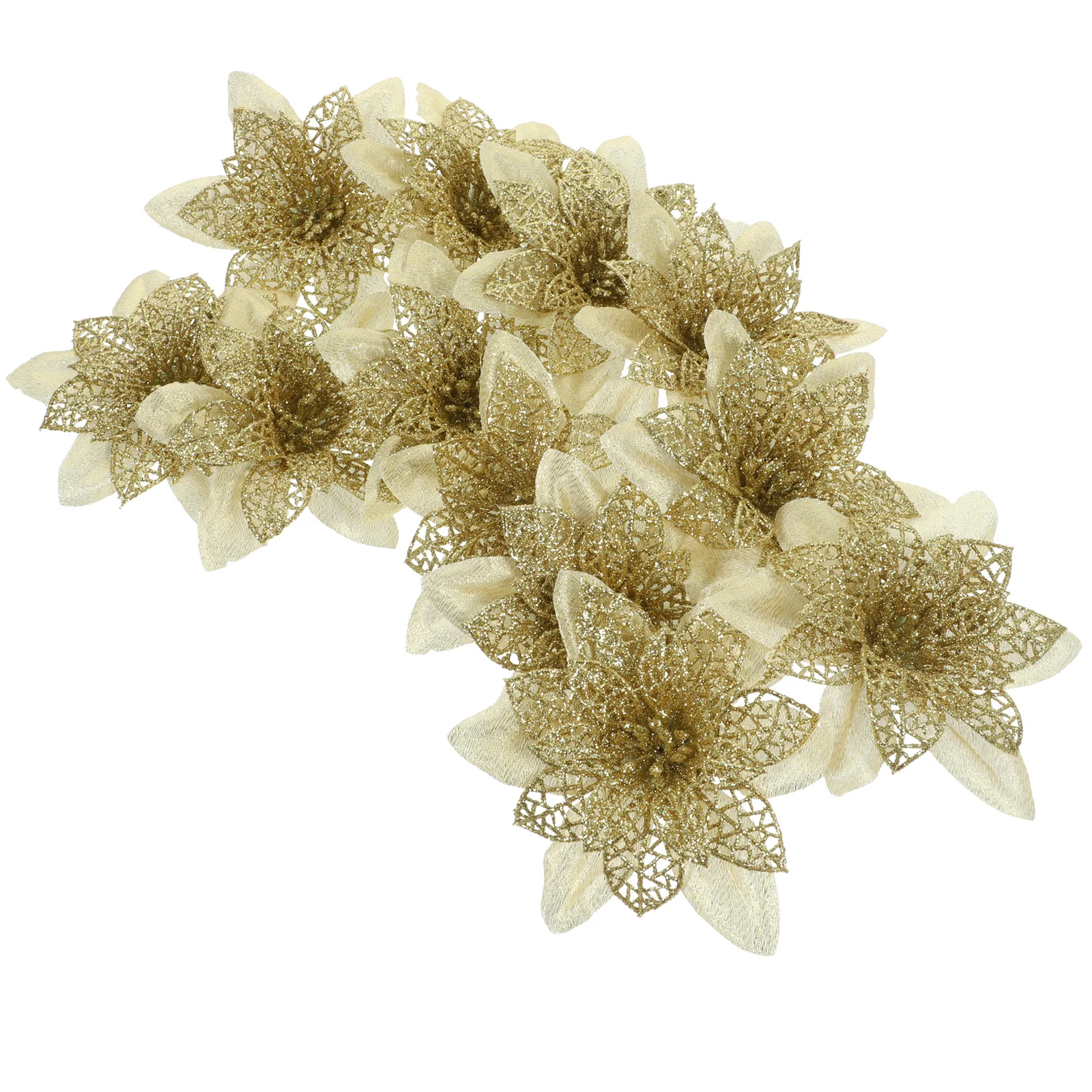 

12 Pcs Faux Flowers Poinsettia Decorations Decorative Artificial Ornaments Poinsettias for