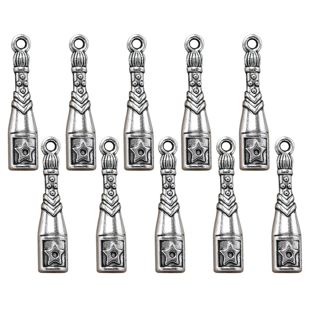 

10pcs Wine Charms Pendant DIY Jewelry Making Silver Alloy Necklace Bracelet Earrings Accessories Diy Charm Pendant Gift