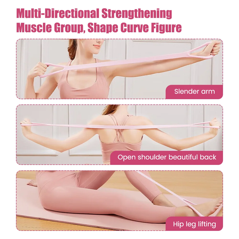 Stretch Strap Yoga 8-figure Tensioner Yoga Tool Open Back Practice Shoulder Yoga Stretching Belt Elastic Stretch Band Workout