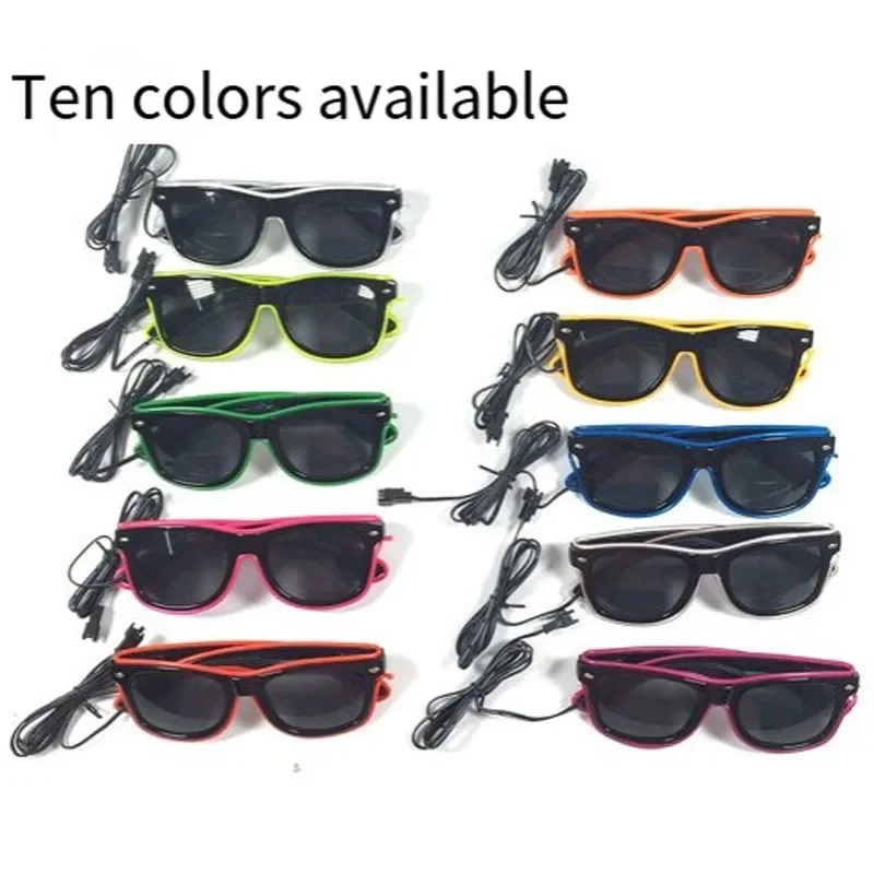 LED color luminous glasses birthday party sunglasses cold light glasses party supplies performance cheer party luminous props