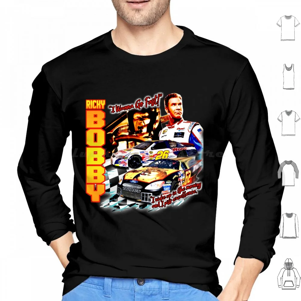 Ricky Bobby Racing Hoodie cotton Long Sleeve Talladega Nights Ricky Bobby Will Ferrell Racing Movie Shake And Bake