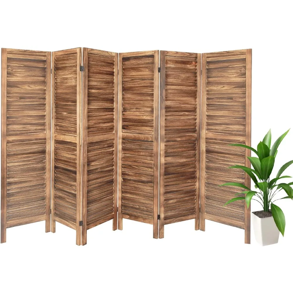 Room Dividers, 6 Panel Wood Room Screen Divider Freestanding, Folding Privacy Screen and Room Dividers, Wall Dividers, Da