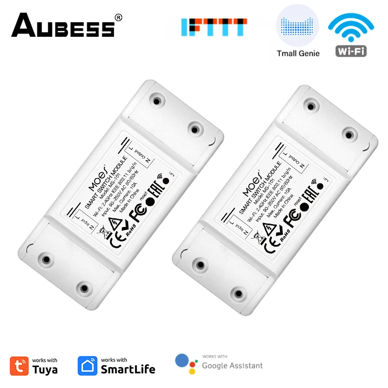 

Tuya Smart 10A WiFi DIY Light Switch Module SmartLife APP Wireless Remote Control Smart Home Automation For Alexa Google Home