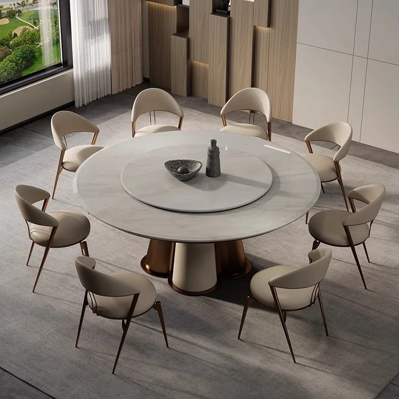 jade round natural marble dining table simple modern villa large flat floor designer