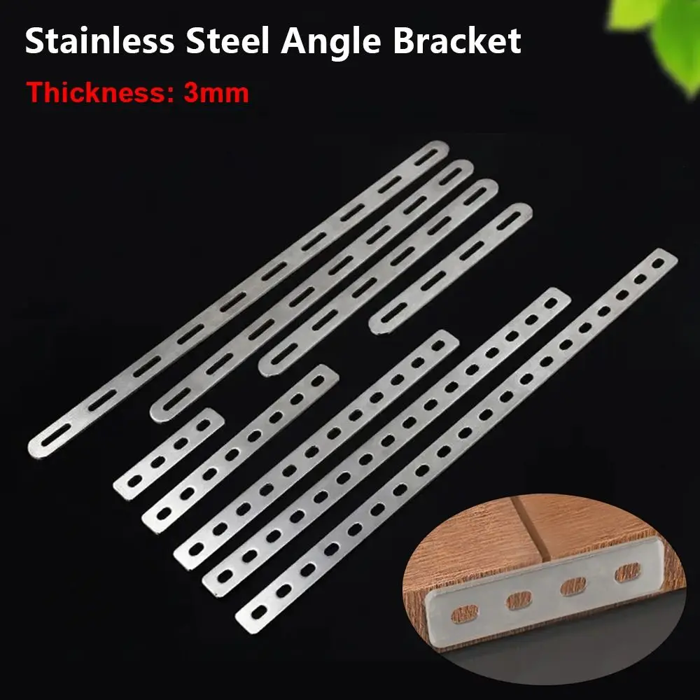 1Pcs New Straight Brace Angle Bracket Stainless Steel Flat Connection Plate Mending Fastener Fixing Connector