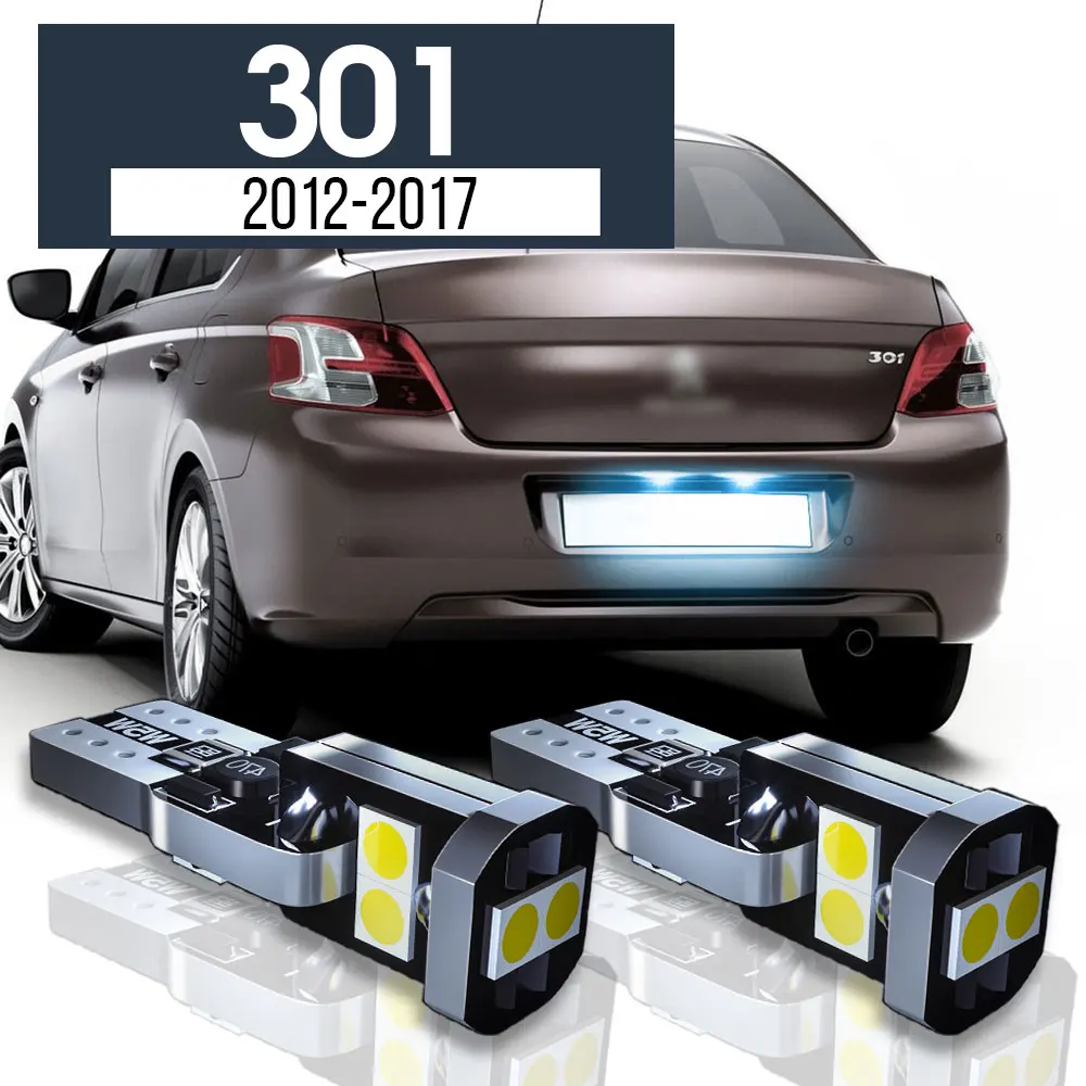 

2pcs LED License Plate Light Lamp Canbus Accessories For Peugeot 301 2012 2013 2014 2015 2016 2017