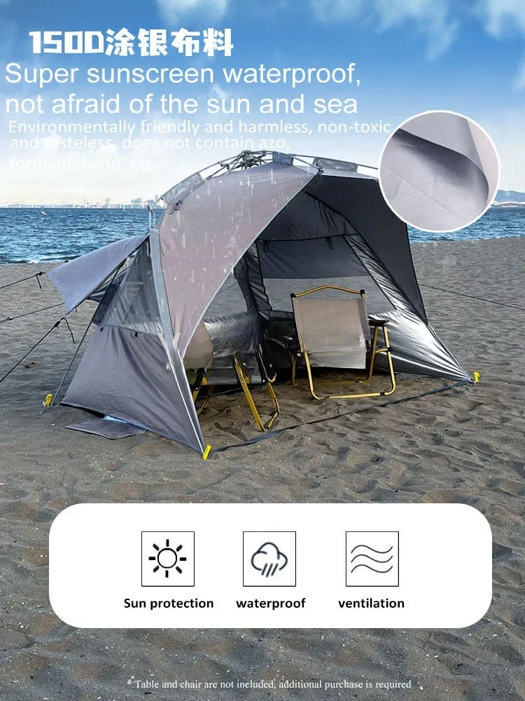 Quick Automatic Open Beach Tent Family Travel Picnic Park Sunshade Fishing 2023 Sonuto 3 4 Person One-touch Camping Tent