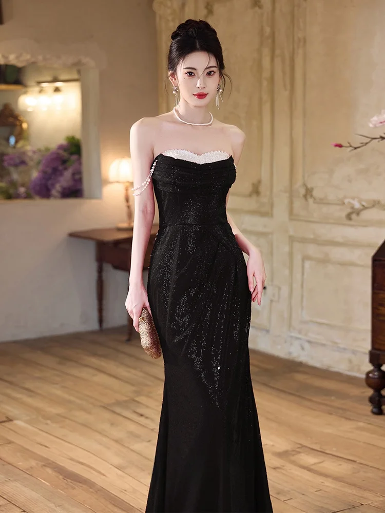 

Вечернее платье Ele Bla с блестящими пайетками, элитное, роскошное, модное, длинное в пол, или миди-платье для вечеринок