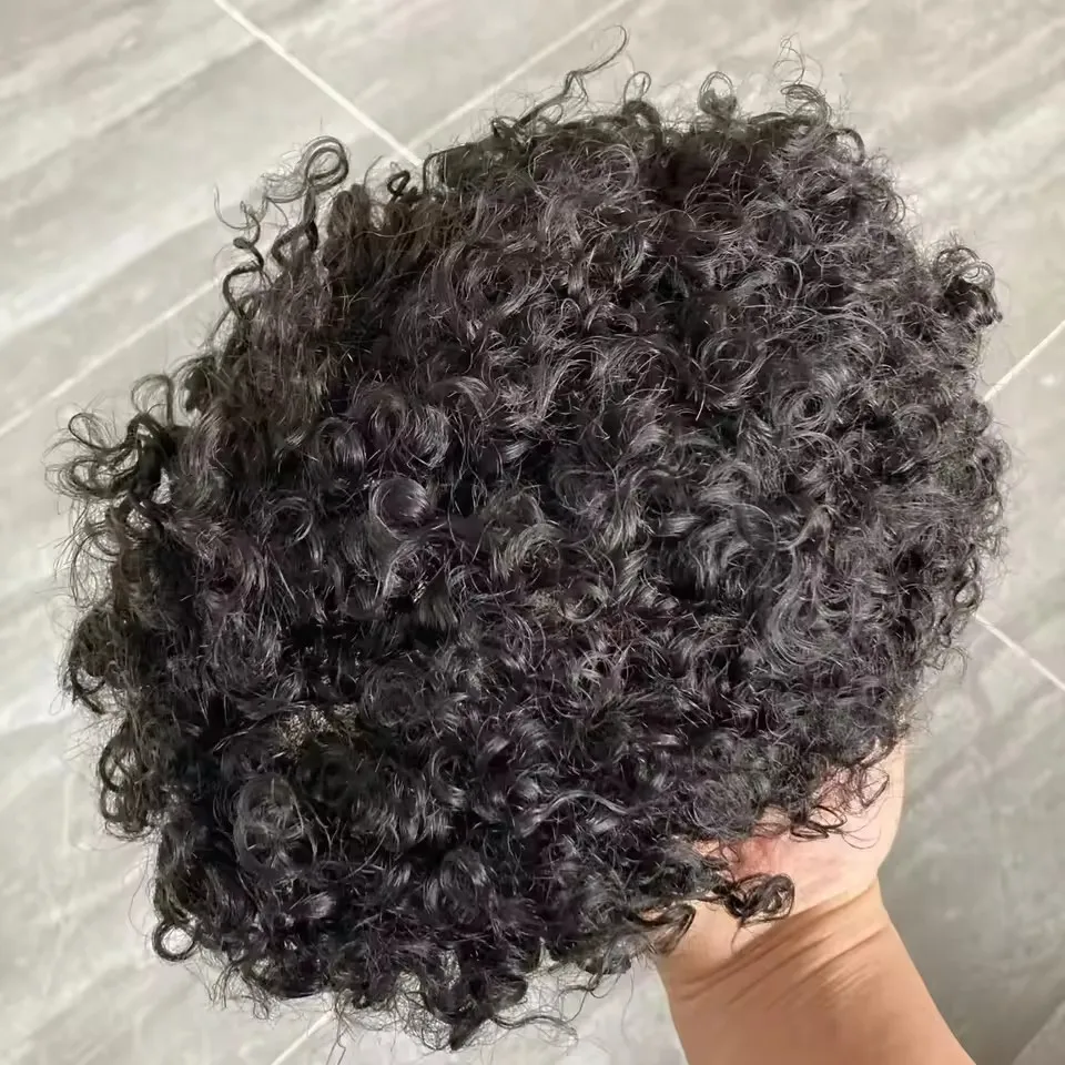 15 مللي متر شعر مستعار أفرو مجعد الذكور Q6 الدانتيل وpu تنفس شعر مستعار 130% الكثافة الرجال نظام الشعر وحدة الذكور الشعر الاصطناعي الشعر الأوروبي