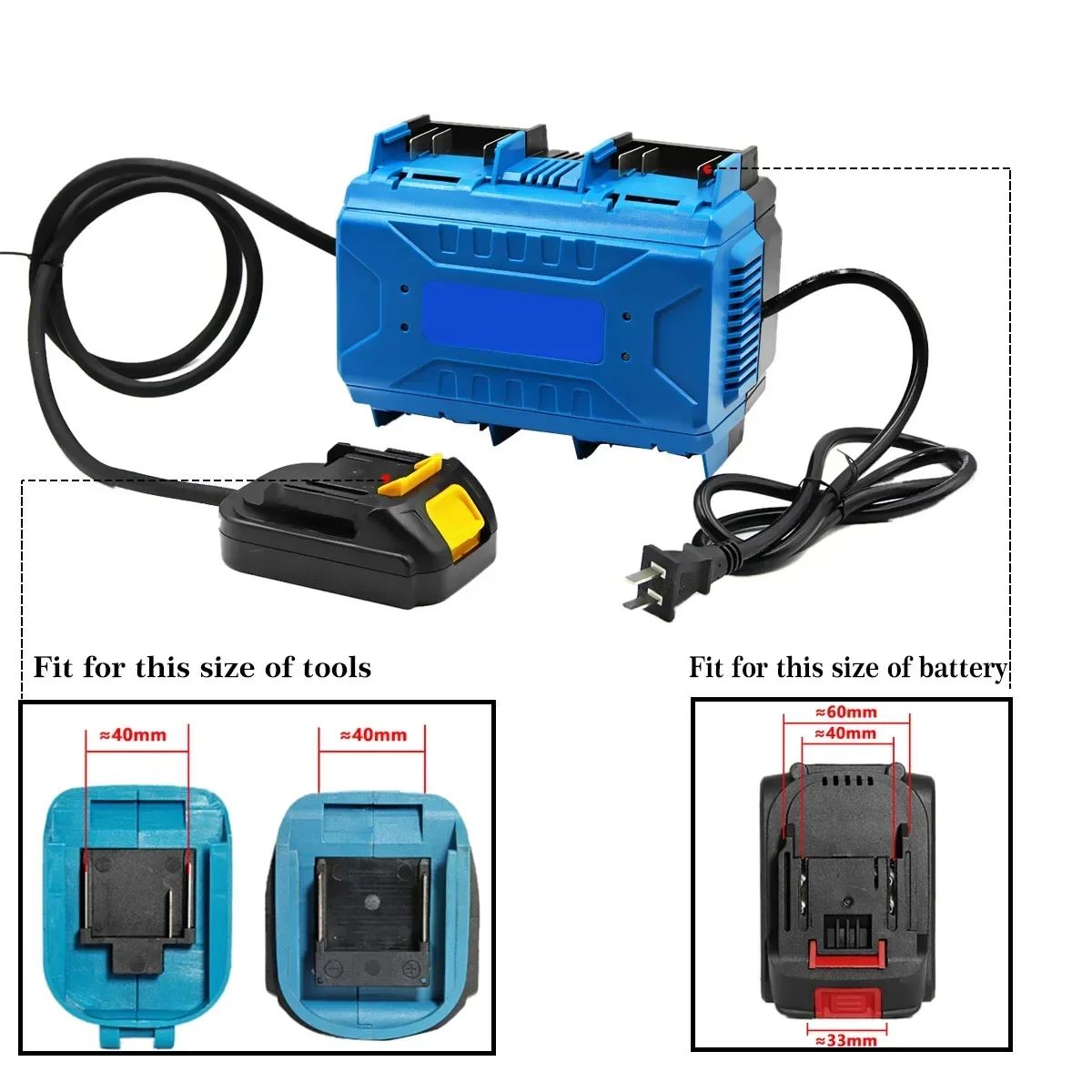 Portable Power Supply Backpack Battery Power Bank Battery Storage Power Tools  For 18v Battery For 4xLithium-Ion Batteries