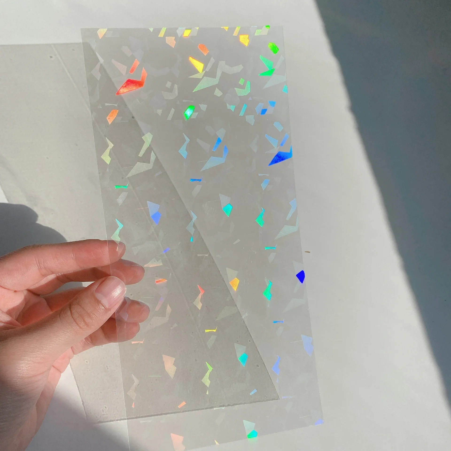 5 Sheets Shiny Laser Film Card Sticker Creative DIY Journal Scrapbooking Decoration Kawaii Stationery Collage Phone Stickers