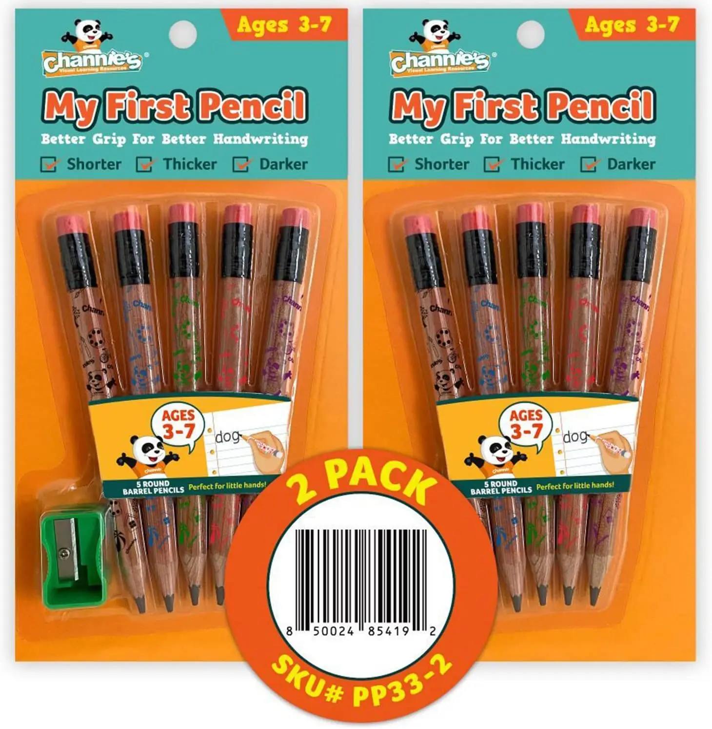 

Easy-Hold Jumbo Pencils for Kids, Pre-Sharpened 2B Graphite, 2 Pack (10 Pencils), Perfect for Little Hands