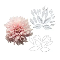 20pcs Dahlia Fondant Flower Mould Petal Silicone Mould & Blade Plastic Cutter Set Flower Molds Sugar Flower Cake Decorating Tool
