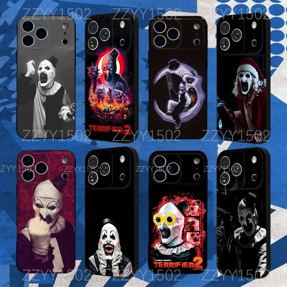 

Horror Film T-Terrifier 3 2 Phone Case For iPhone 17,16,15,14,13,12,Pro,Max,Plus,E,SE4,Air,Mini Black Funda Shell
