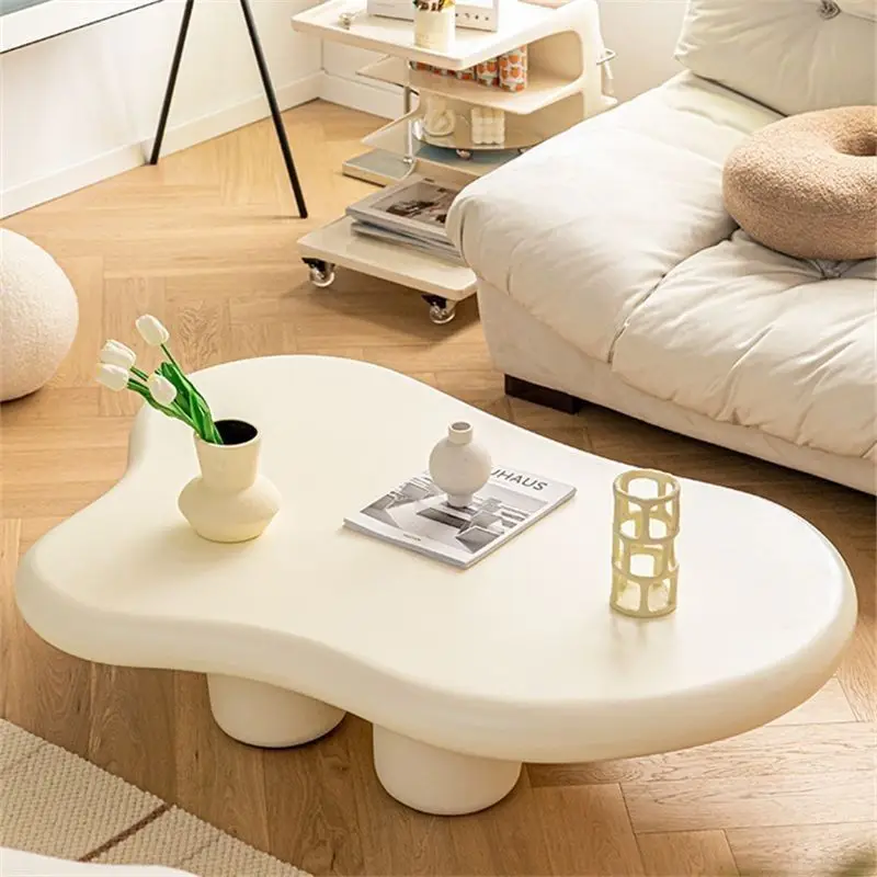 Yunduo Tea Table Nordic Household Living Room Simple Modern Small Unit Shaped Table Cream Style