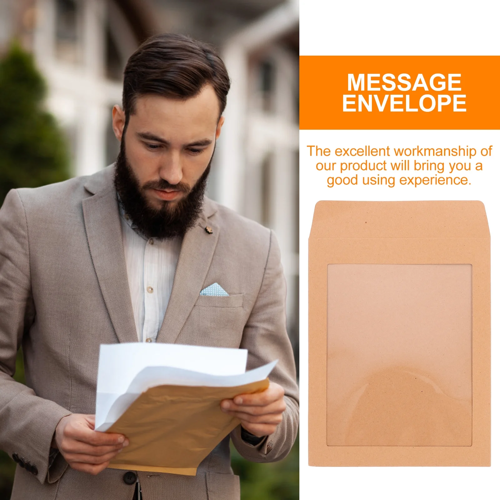 

25pcs Transparent Document Bags Kraft Paper Envelopes For Greeting Cards Mailing Invitations Letter Storage Pouch Envelopes