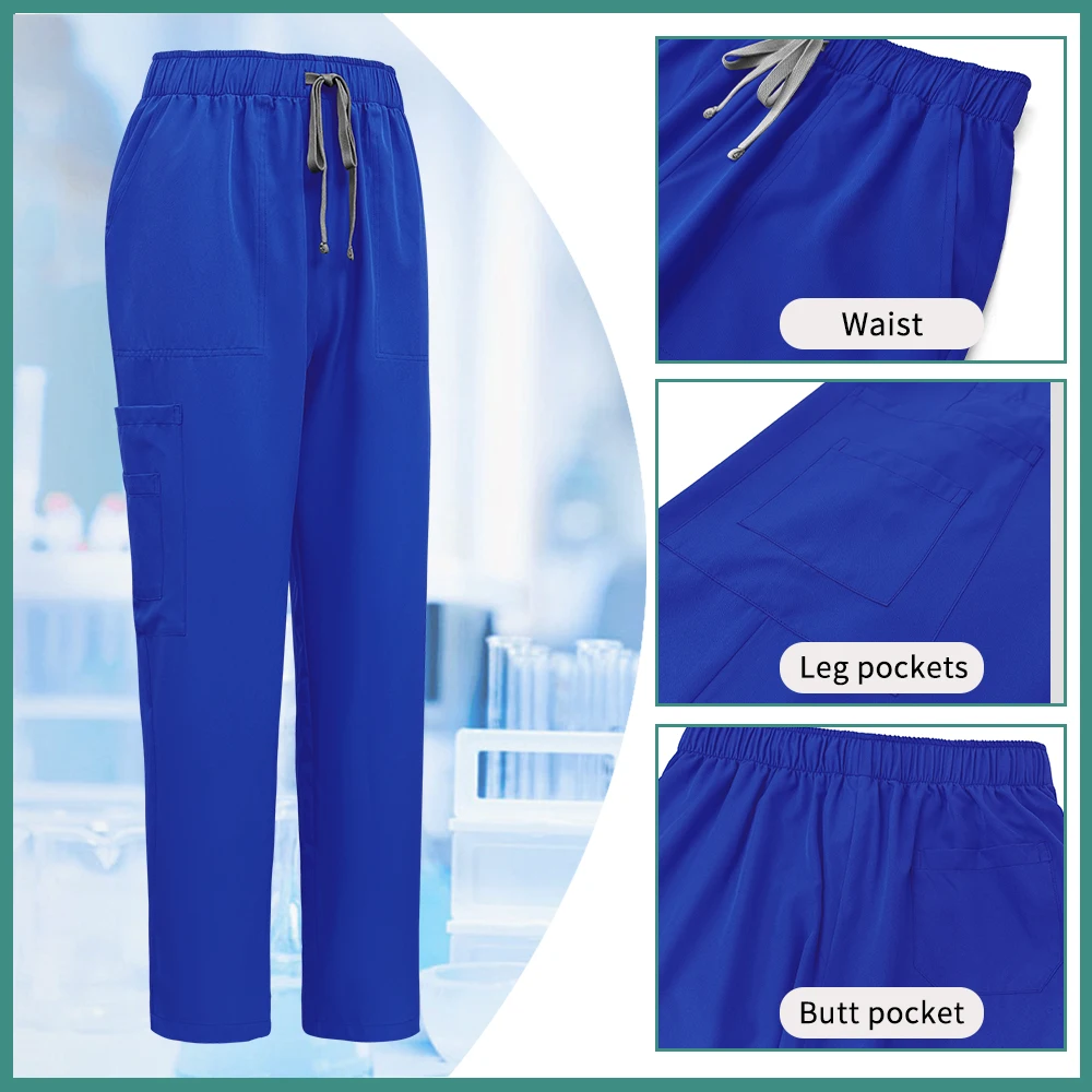 ชุดผ่าตัดแบบยืดหยุ่นสำหรับผู้หญิงและผู้ชาย เสื้อผ้าทางการแพทย์ ชุดพยาบาลโรงพยาบาล ชุดพยาบาลคลินิก เสื้อและกางเกงสครับสำหรับพยาบาล ชุดคลุมสำหรับทันตแพทย์ สำหรับทำงาน